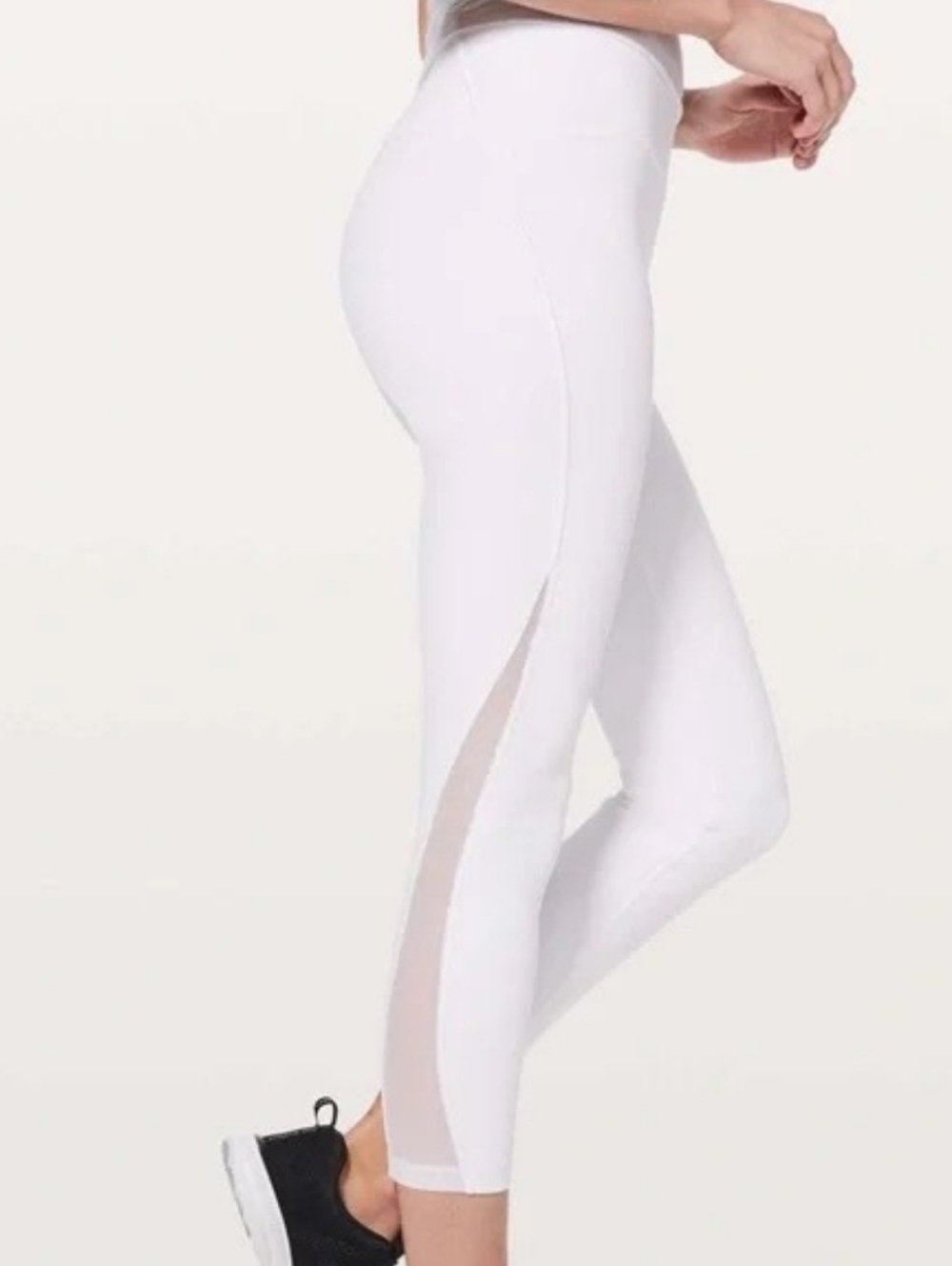 Lululemon Women's  Train Times 7/8 Full-On Luxtreme White Leggings Size 6 Mesh